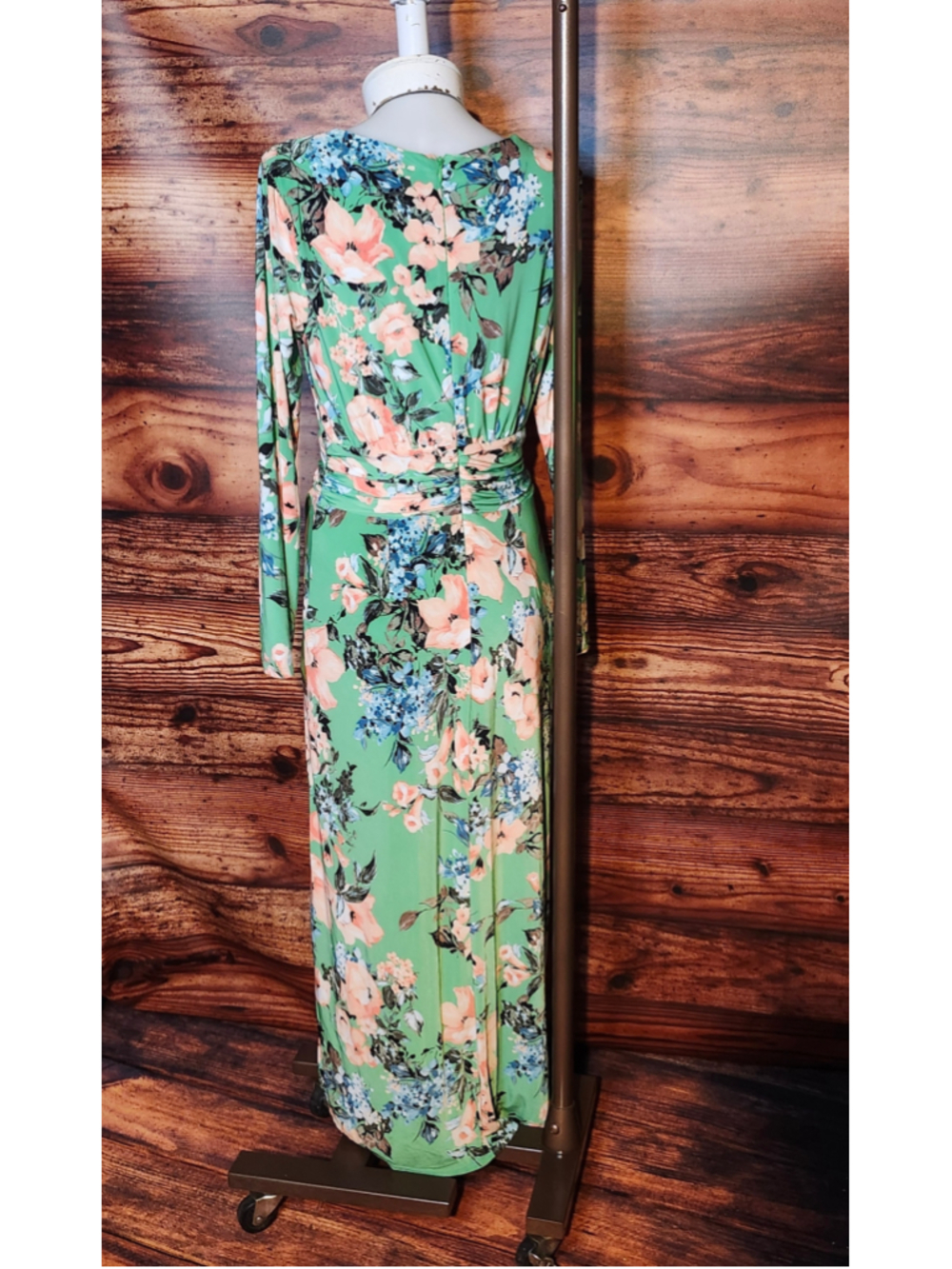 Women's Rachel Rachel Roy Floral Maxi Dress, Size M, Green and Peach - Picture 2 of 4